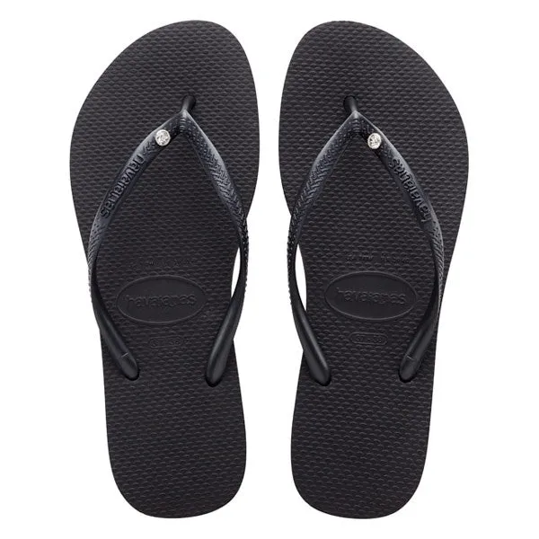HAVAIANAS SLIM CRYSTAL SW II - BLACK