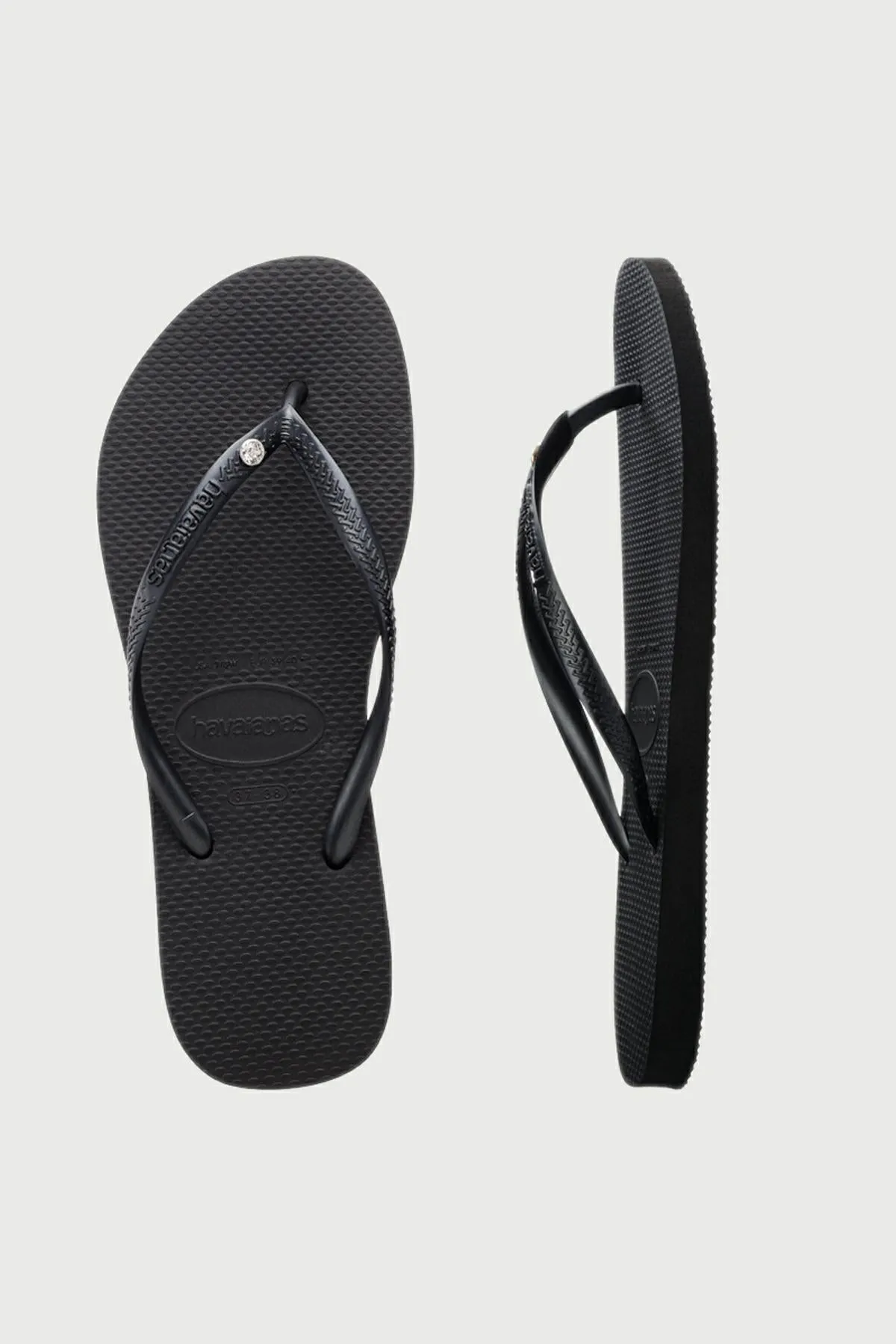 HAVAIANAS SLIM CRYSTAL SW II - BLACK