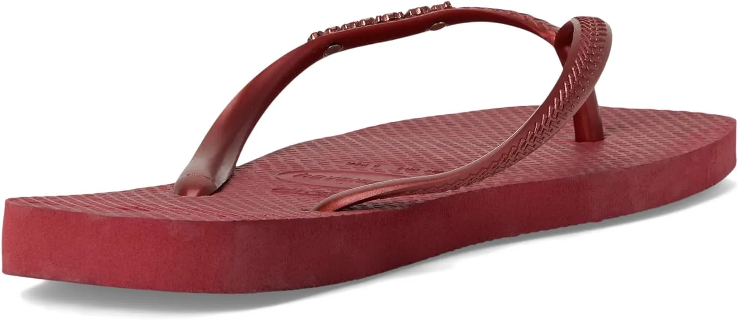 Havaianas Women's Slim Square Logo Metallic Flip-Flop