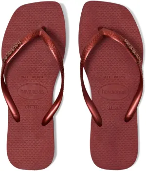 Havaianas Women's Slim Square Logo Metallic Flip-Flop