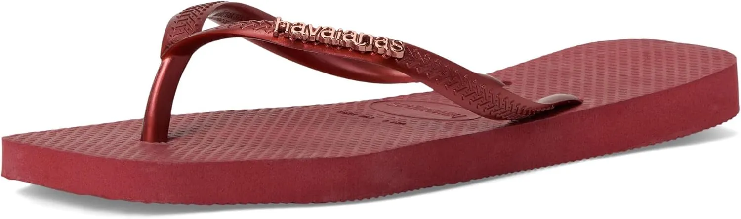 Havaianas Women's Slim Square Logo Metallic Flip-Flop