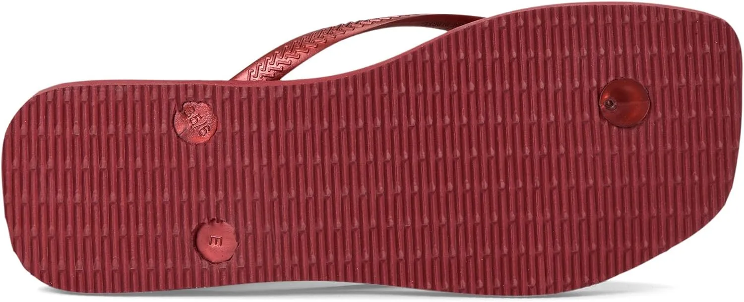 Havaianas Women's Slim Square Logo Metallic Flip-Flop