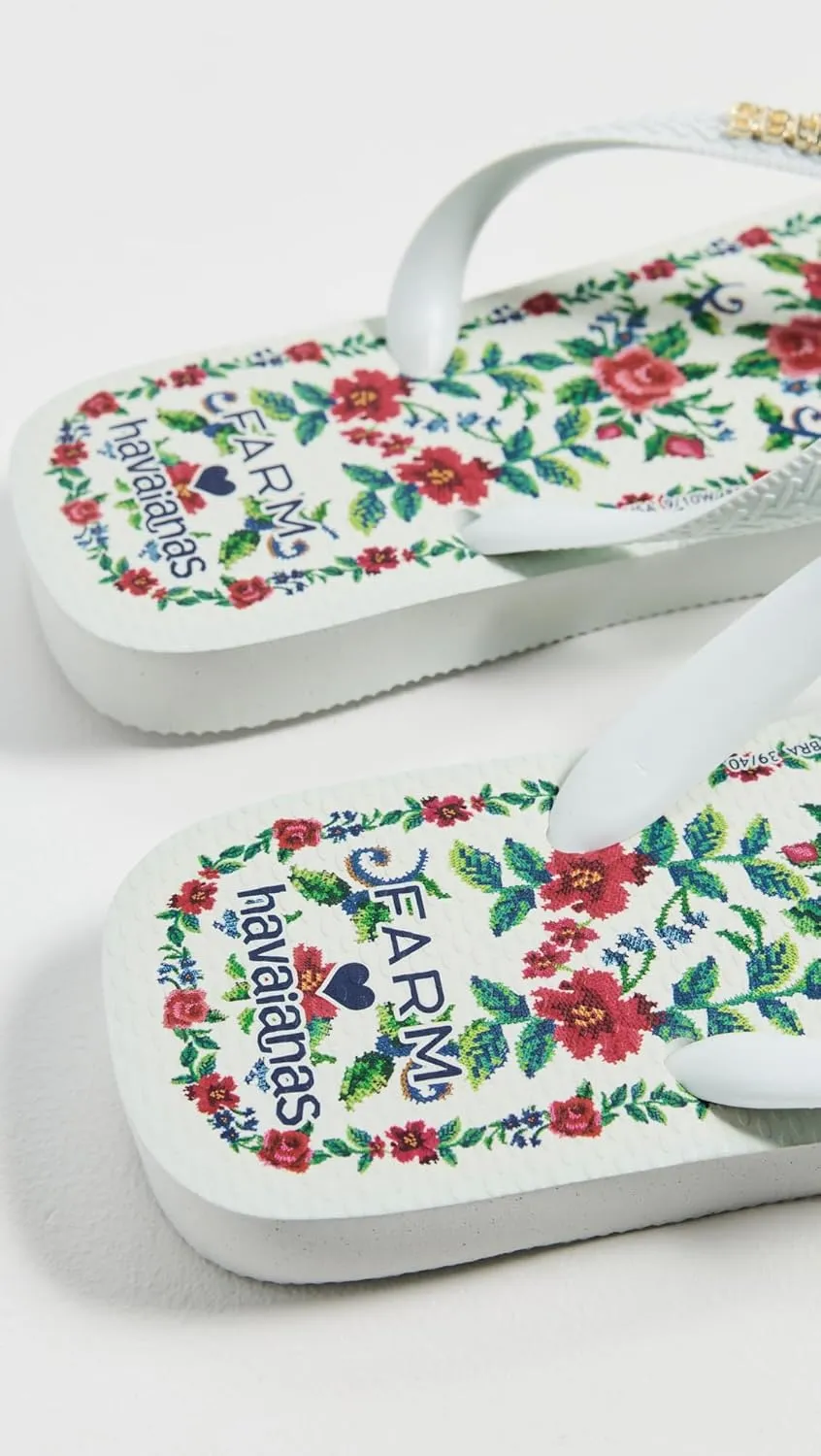 Havaianas Women's x Farm Rio Flower Tapestry Flip Flops