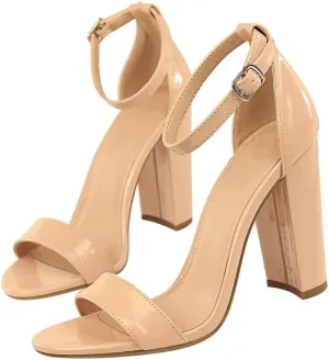Hee grand Women's Heels Closed Toe Ankle Strap Chunky Block High Heel Sandals Dress Evening Party Platform Pump Shoes