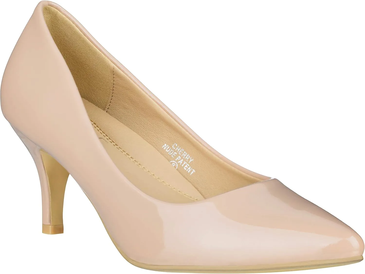 ILLUDE Classic Pointed Toe Pumps – Comfortable Low Stiletto Heel Pump Shoes – Cherry
