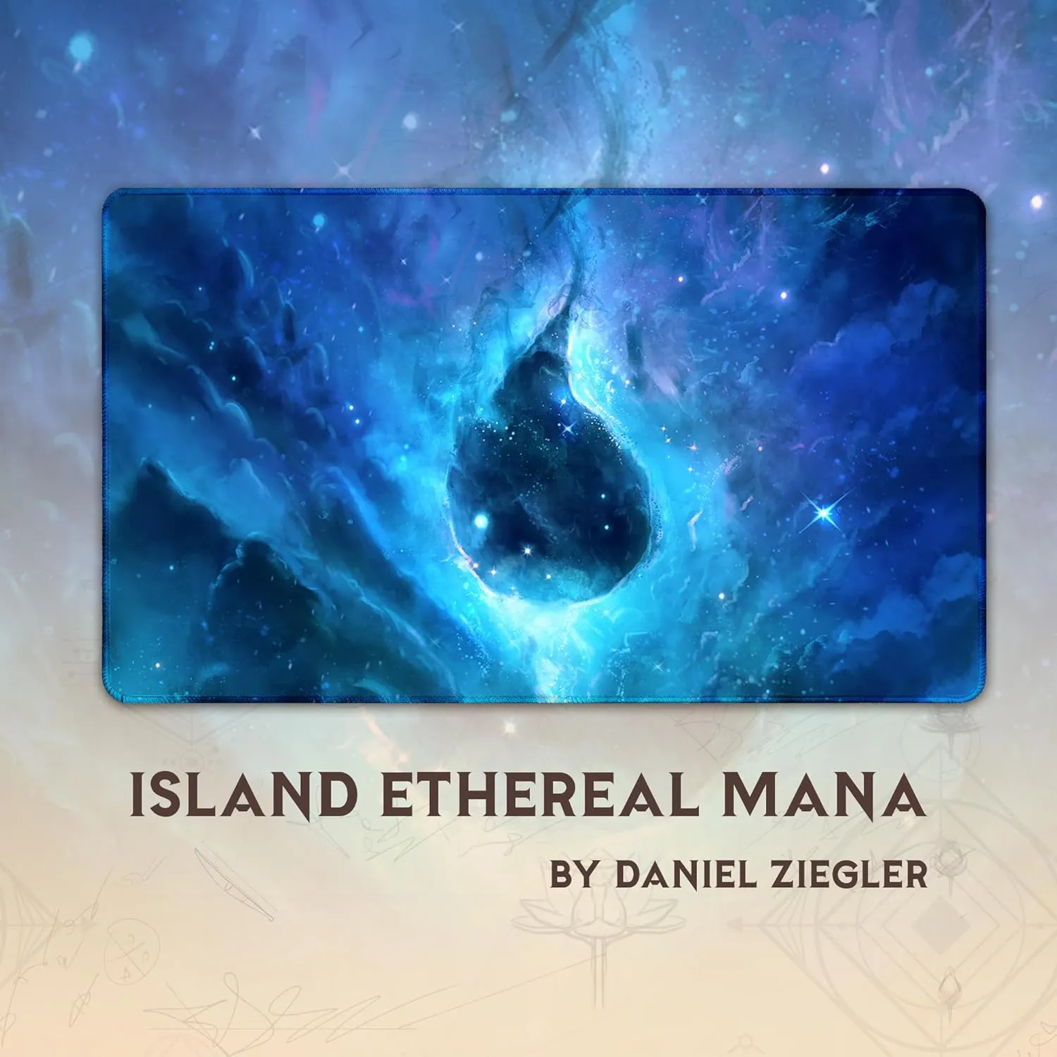 Island Ethereal Mana (Stitched) - MTG Playmat - Compatible with Magic The Gathering Playmat - Play MTG, YuGiOh, TCG - Original Play Mat Art Designs & Accessories
