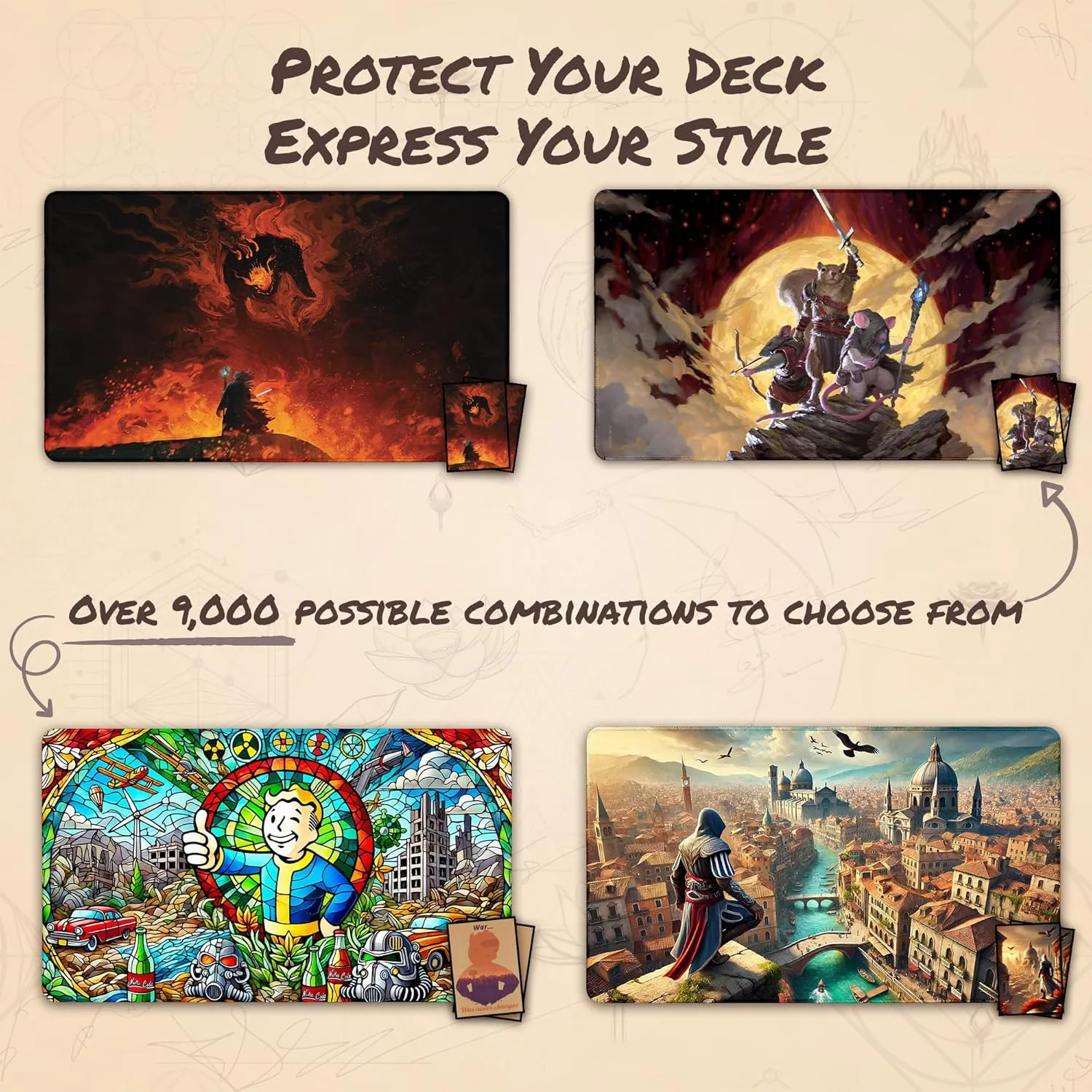 Island Ethereal Mana (Stitched) - MTG Playmat - Compatible with Magic The Gathering Playmat - Play MTG, YuGiOh, TCG - Original Play Mat Art Designs & Accessories