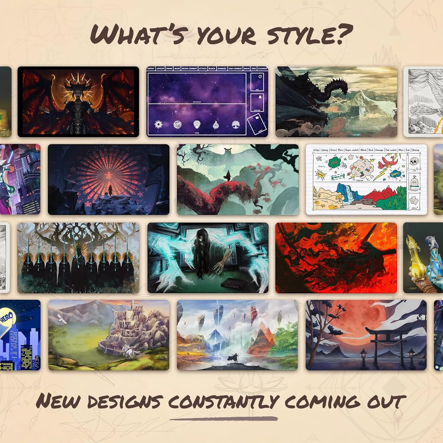 Island Ethereal Mana (Stitched) - MTG Playmat - Compatible with Magic The Gathering Playmat - Play MTG, YuGiOh, TCG - Original Play Mat Art Designs & Accessories