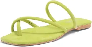 Jeffrey Campbell Rania Green Suede Slip On Flip Flop Open Toe Strappy s