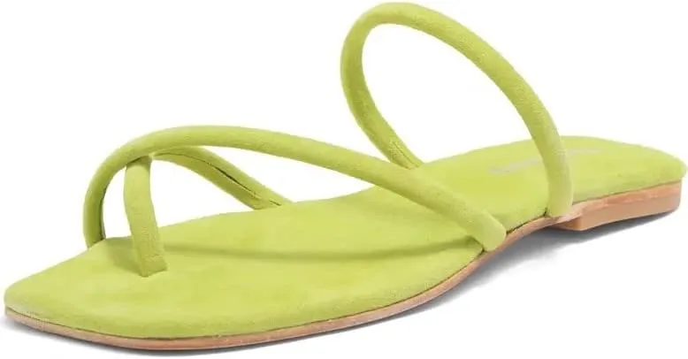 Jeffrey Campbell Rania Green Suede Slip On Flip Flop Open Toe Strappy s