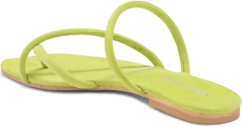 Jeffrey Campbell Rania Green Suede Slip On Flip Flop Open Toe Strappy s