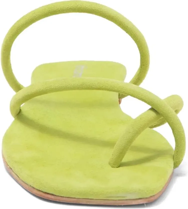 Jeffrey Campbell Rania Green Suede Slip On Flip Flop Open Toe Strappy s
