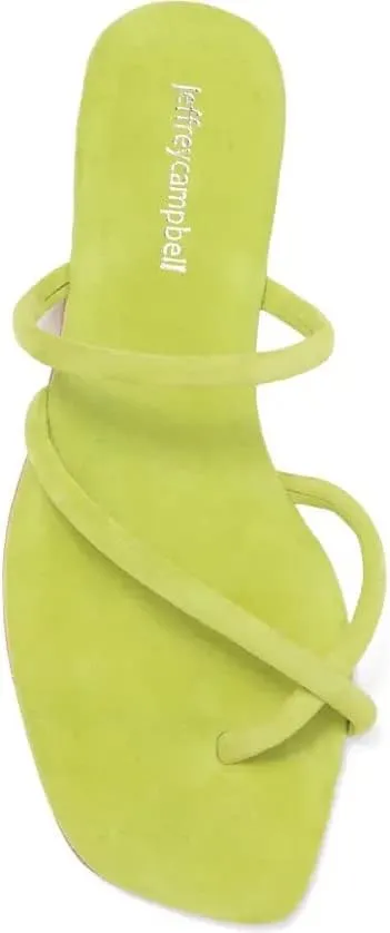 Jeffrey Campbell Rania Green Suede Slip On Flip Flop Open Toe Strappy s