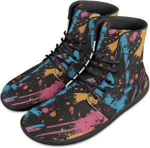 Jeiento Mens Galaxy Barefoot Shoes Casual Wide Toe Boxes Shoes Pu Leather Minimalist Barefoot Running Shoes Zero Drop Shoes