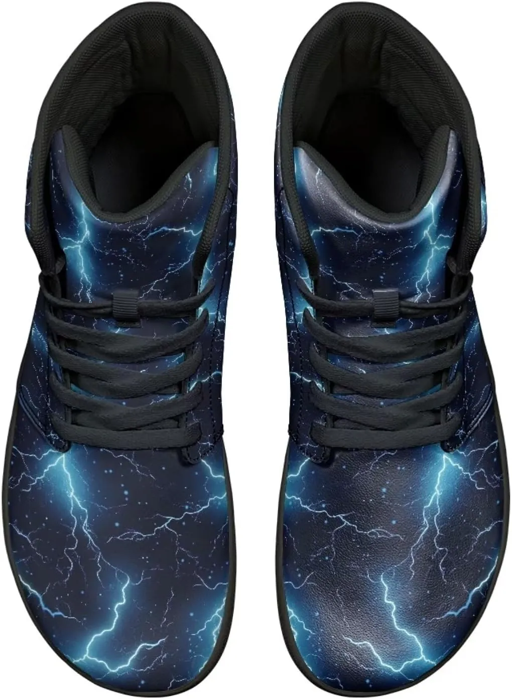 Jeiento Nature Pattern Mens Walking Shoes High Top Barefoot Running Shoes Wide Toe