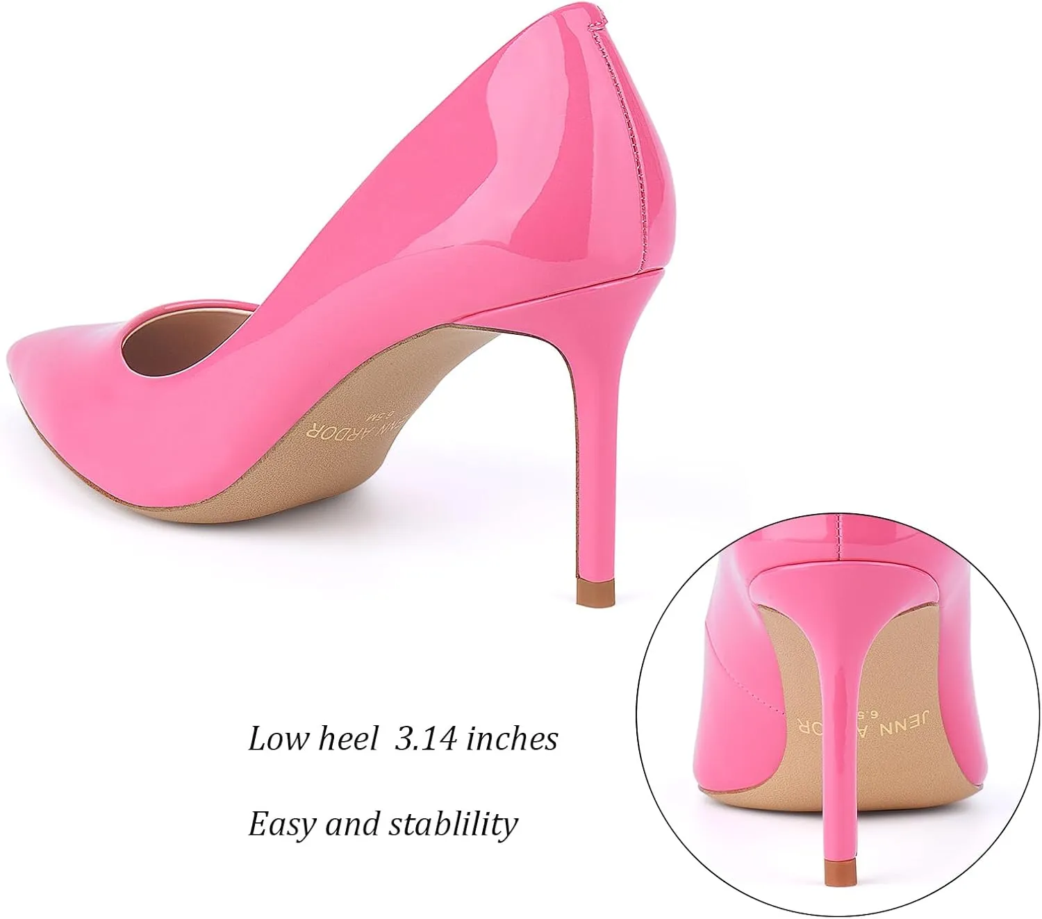 JENN ARDOR Women’s Heels Pumps 3.14”High Heel Shoes Women Classic Pointed Toe Stiletto Heel Shoes Sexy Office Party Event Dressy Pumps