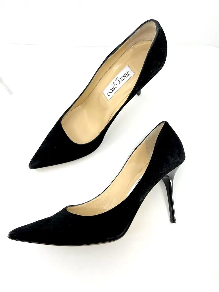 JIMMY CHOO ROMY POINTED TOE SUEDE PUMPS