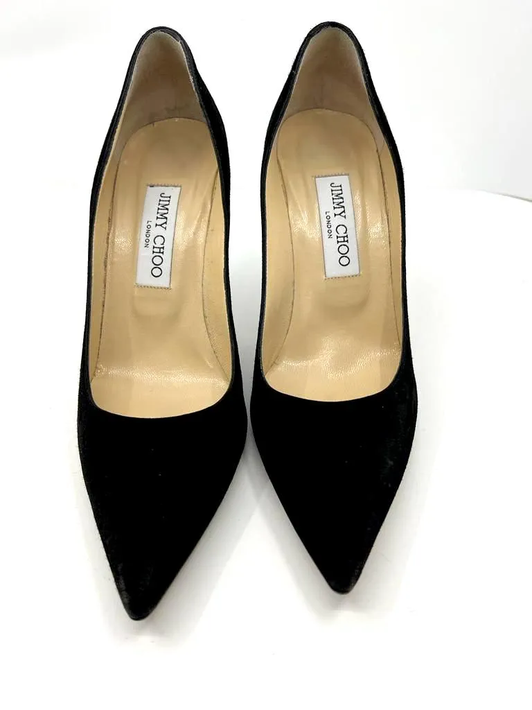 JIMMY CHOO ROMY POINTED TOE SUEDE PUMPS