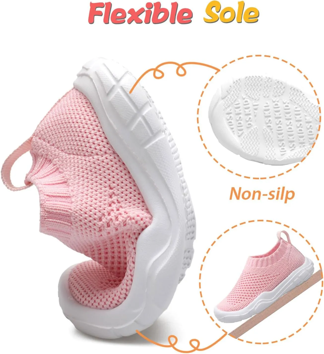 JOINFREE Toddler Boys Girls Sneaker Slip On Shoes Kids Lightweight Breathable Walking Shoes