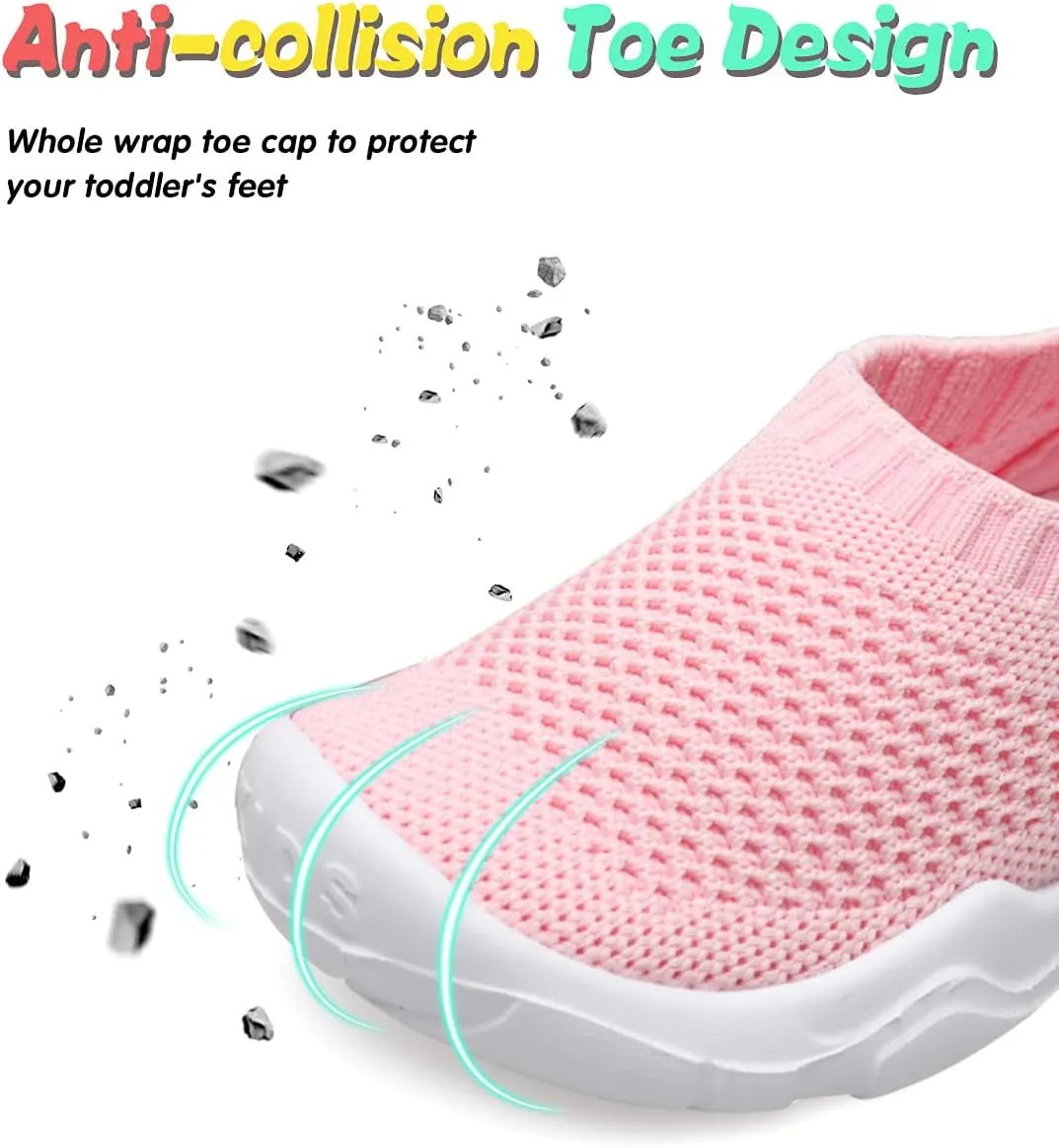 JOINFREE Toddler Boys Girls Sneaker Slip On Shoes Kids Lightweight Breathable Walking Shoes