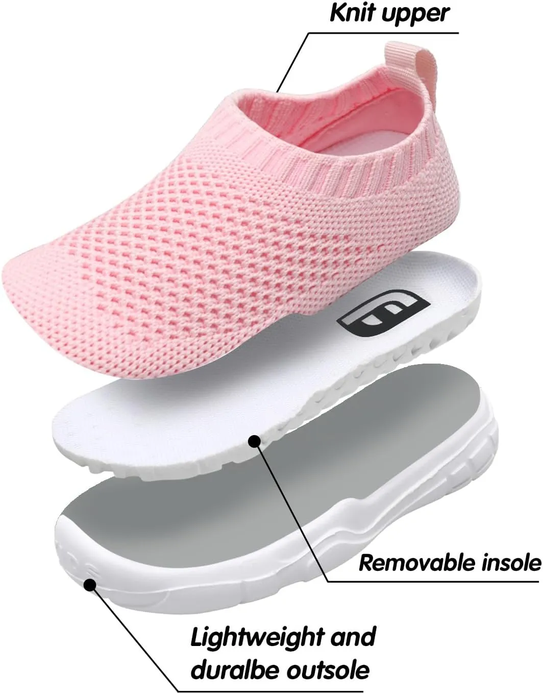 JOINFREE Toddler Boys Girls Sneaker Slip On Shoes Kids Lightweight Breathable Walking Shoes