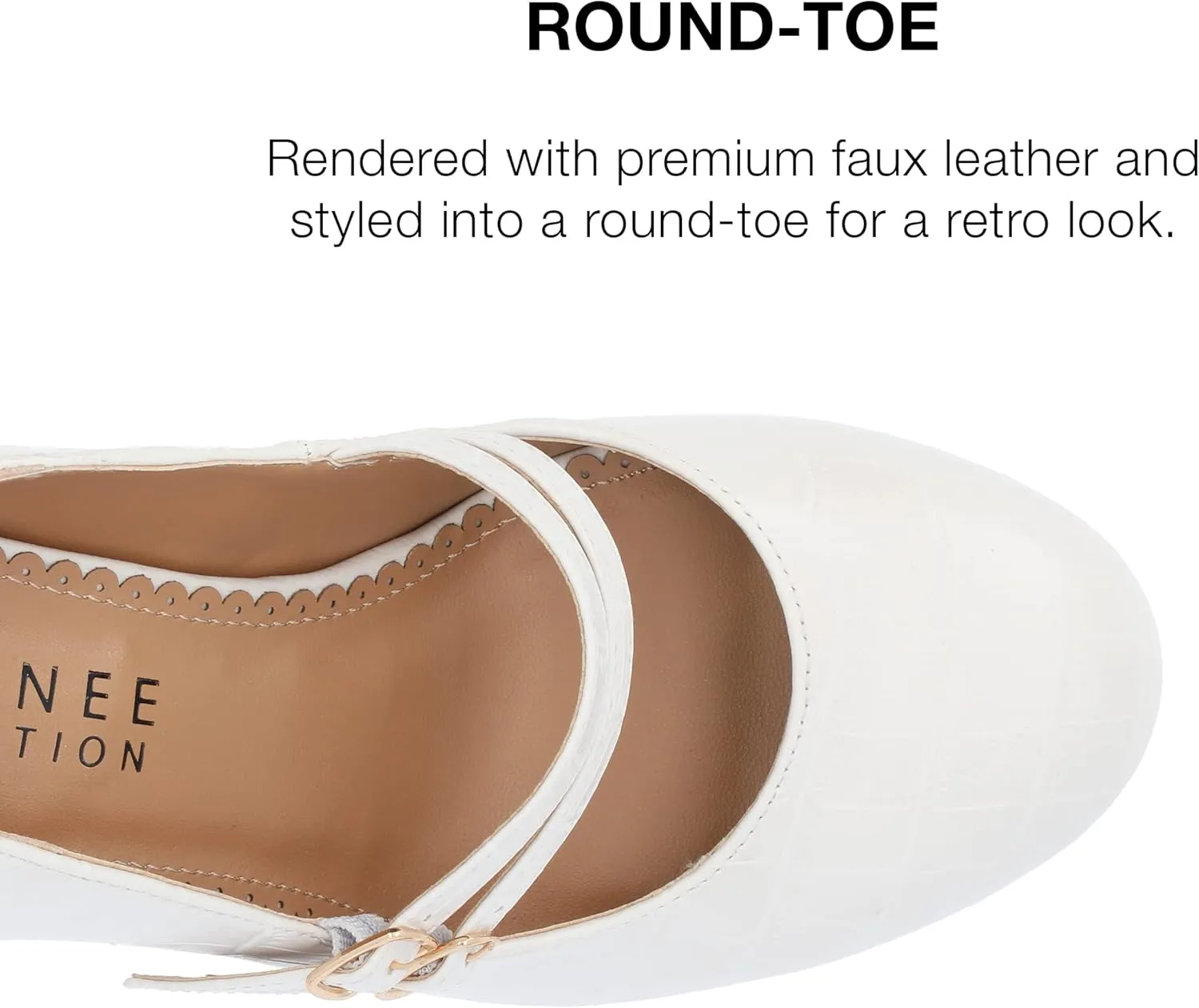 Journee Collection Womens Wendy Mary Jane Pumps Closed Round Toe Double Buckle Strap Chunky Block Heel