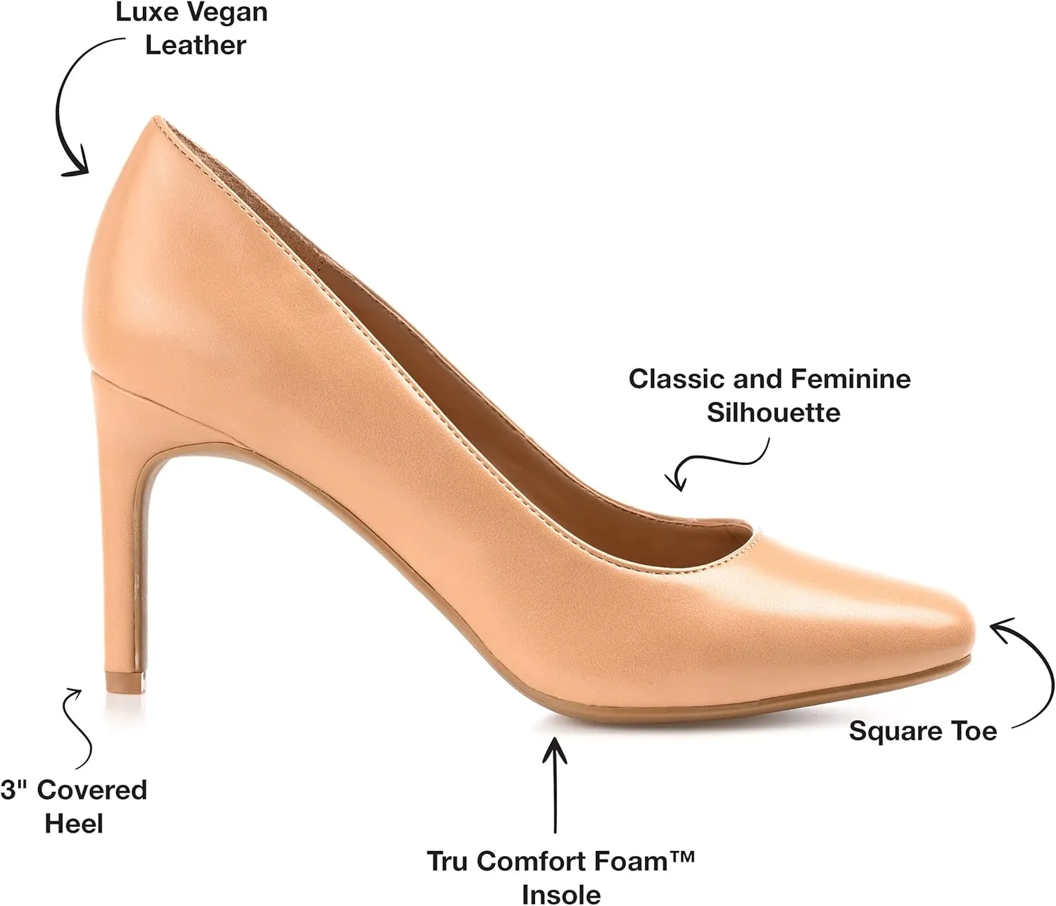 Journee Womens Monalee Tru Comfort Foam Square Toe Mid Heel Pumps