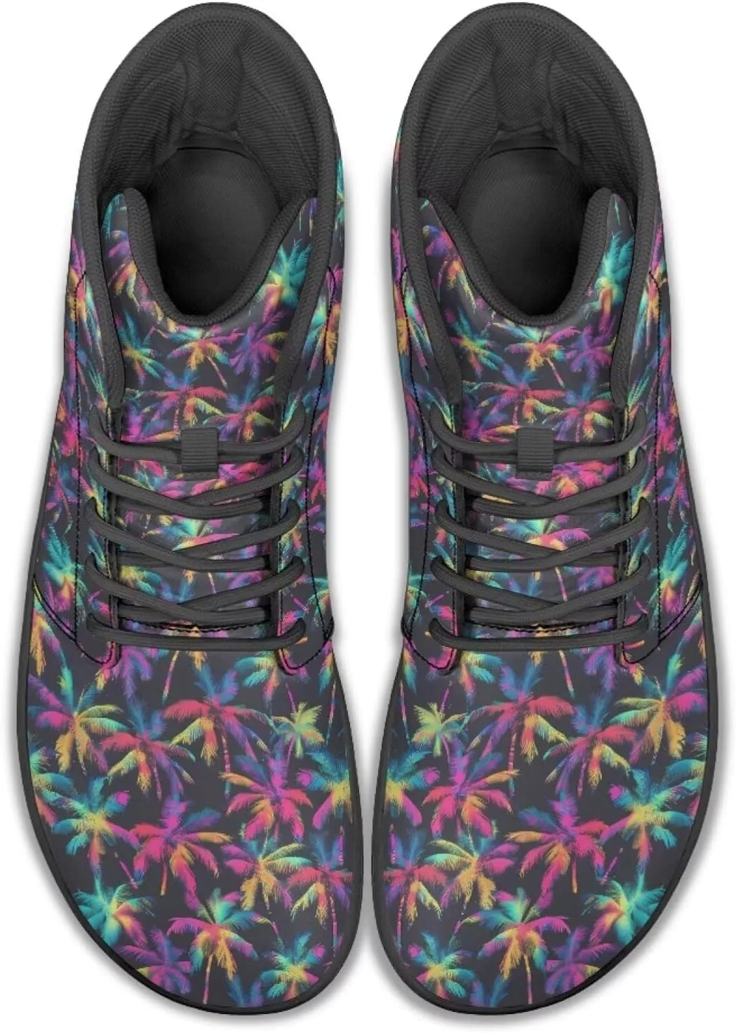 JoyLamoria Womens High Top Sneakers with Marble Painted Walking Tennis Shoes Lace up Leather Minimalist Shoes for Outdoor