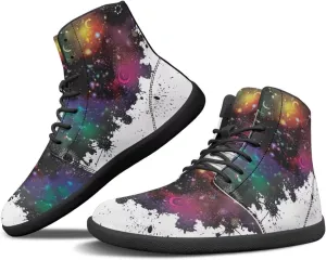 JoyLamoria Womens High Top Sneakers with Marble Painted Walking Tennis Shoes Lace up Leather Minimalist Shoes for Outdoor