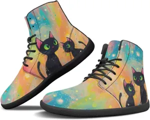 JoyLamoria Womens High Top Sneakers with Marble Painted Walking Tennis Shoes Lace up Leather Minimalist Shoes for Outdoor
