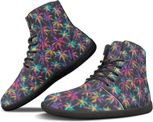 JoyLamoria Womens High Top Sneakers with Marble Painted Walking Tennis Shoes Lace up Leather Minimalist Shoes for Outdoor
