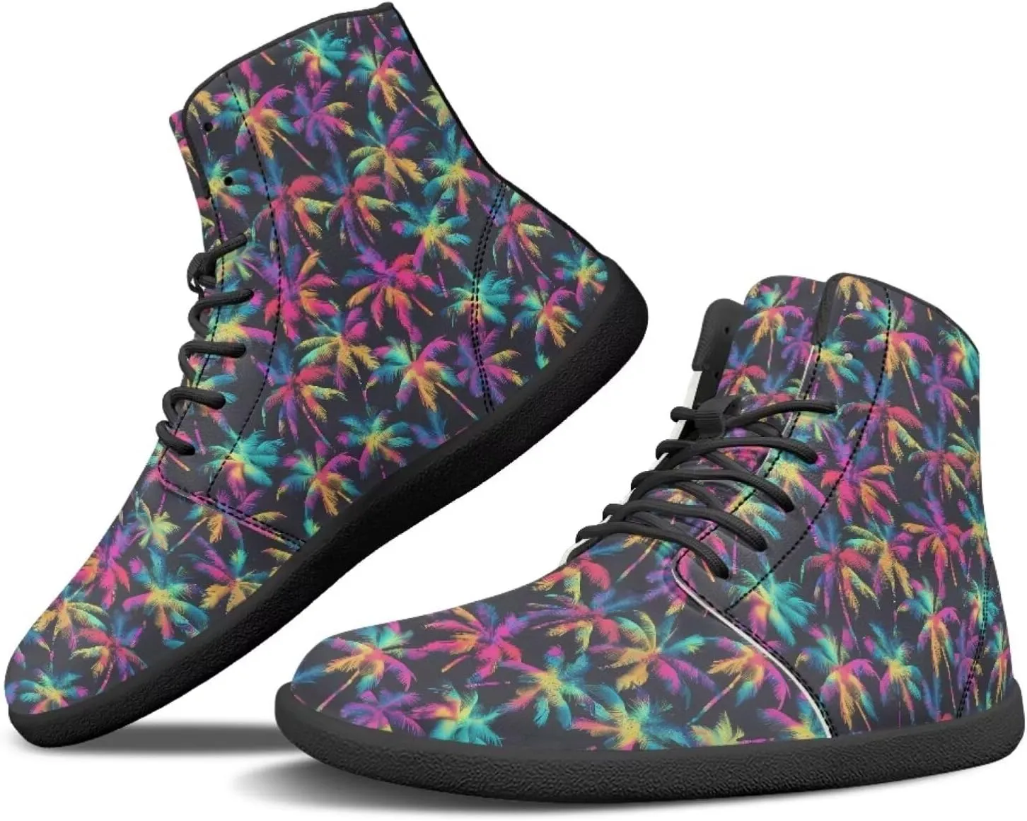 JoyLamoria Womens High Top Sneakers with Marble Painted Walking Tennis Shoes Lace up Leather Minimalist Shoes for Outdoor