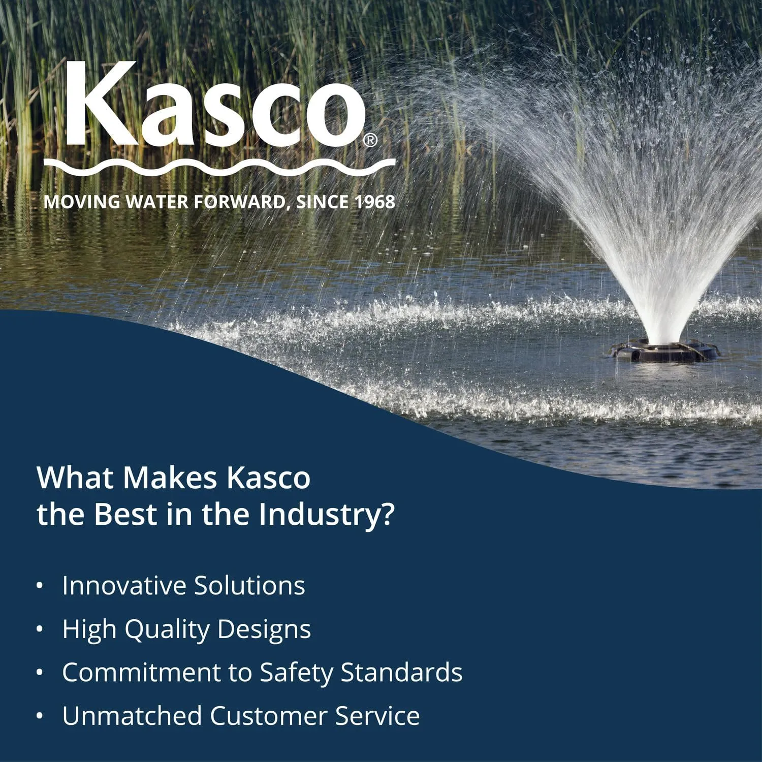 Kasco VFX Series Aerating Pond Fountain - 1 Horse Power 120V Single Phase with 50 ft Electric Power Cord | Pond Aerator Pump for Ponds & Lakes | Efficient Pond Aeration Systems Black