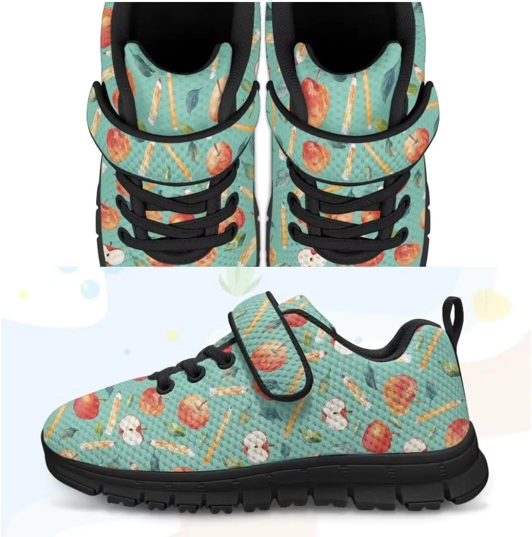 Kids Sneakers Non Slip Sports Shoes for Girls Strap Hook and Loop School Walking Sneakers