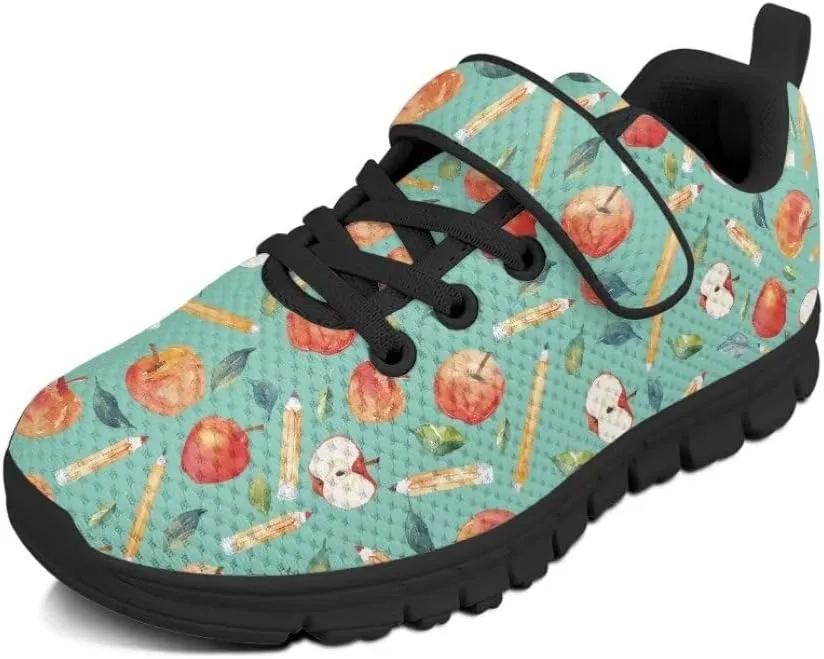 Kids Sneakers Non Slip Sports Shoes for Girls Strap Hook and Loop School Walking Sneakers