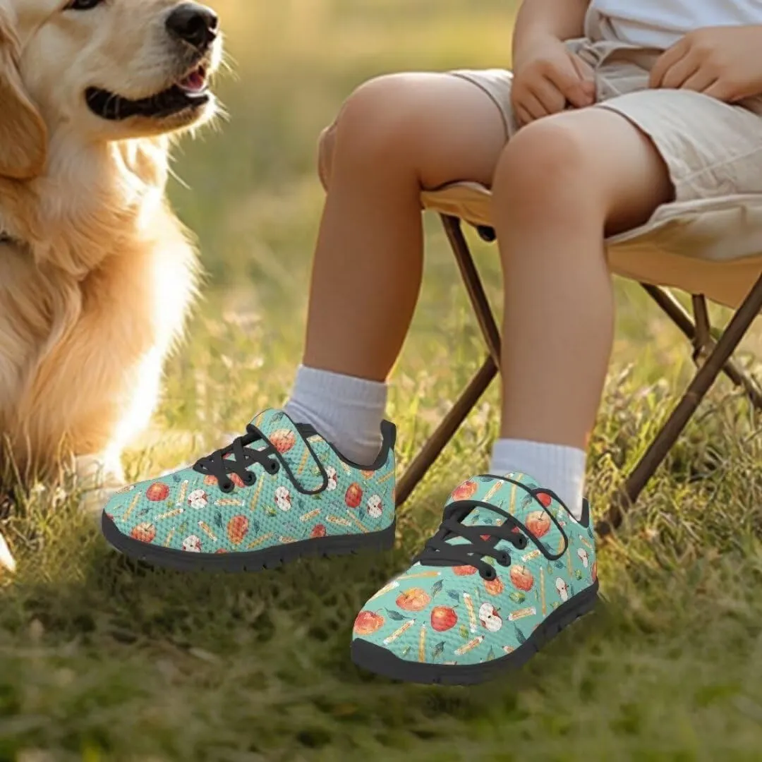 Kids Sneakers Non Slip Sports Shoes for Girls Strap Hook and Loop School Walking Sneakers