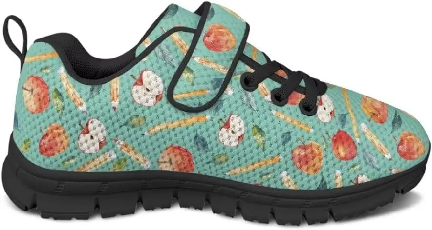 Kids Sneakers Non Slip Sports Shoes for Girls Strap Hook and Loop School Walking Sneakers
