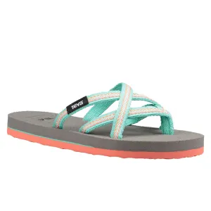 Kids Teva Olowahu Flip Flops in Sea Glass Coral
