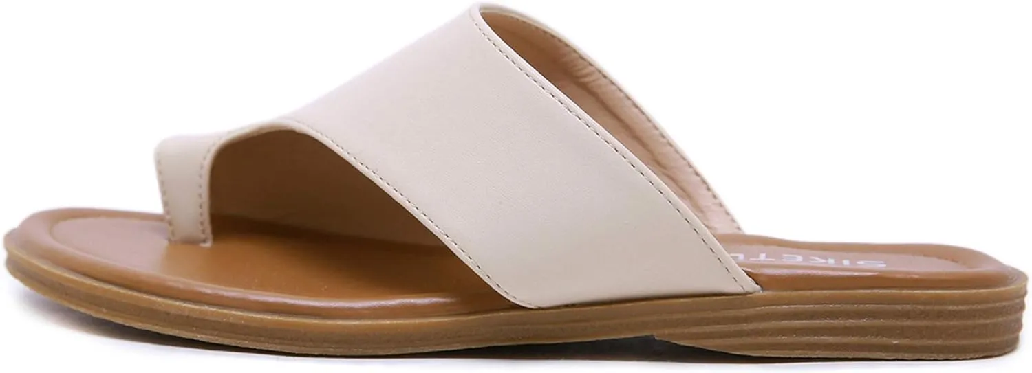 KINOW Bunion Sandals for Women Orthopedic Flat Shoes Toe Ring Slide Flip Flop Slippers