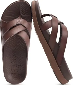 KuaiLu Womens Dressy Orthotic Flip Flops Trendy Comfortable Cushion Recovery Walking Criss Cross Thong Sandals Lightweight Yoga Foam Summer Slides with Plantar Fasciitis Arch Support