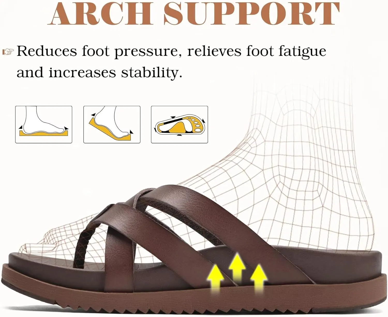 KuaiLu Womens Dressy Orthotic Flip Flops Trendy Comfortable Cushion Recovery Walking Criss Cross Thong Sandals Lightweight Yoga Foam Summer Slides with Plantar Fasciitis Arch Support