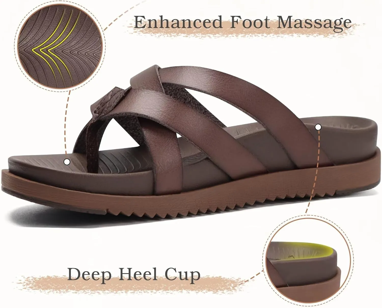 KuaiLu Womens Dressy Orthotic Flip Flops Trendy Comfortable Cushion Recovery Walking Criss Cross Thong Sandals Lightweight Yoga Foam Summer Slides with Plantar Fasciitis Arch Support
