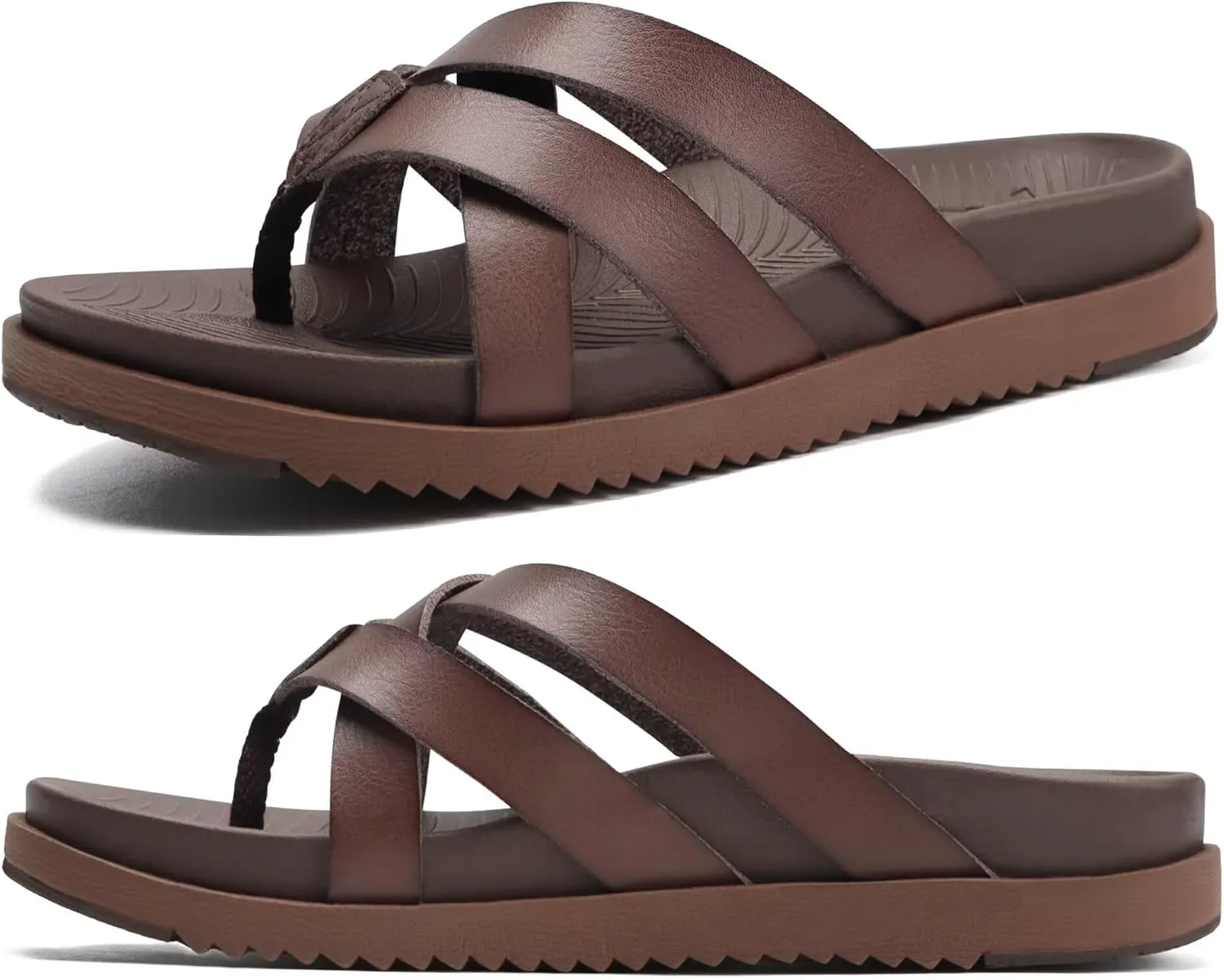 KuaiLu Womens Dressy Orthotic Flip Flops Trendy Comfortable Cushion Recovery Walking Criss Cross Thong Sandals Lightweight Yoga Foam Summer Slides with Plantar Fasciitis Arch Support