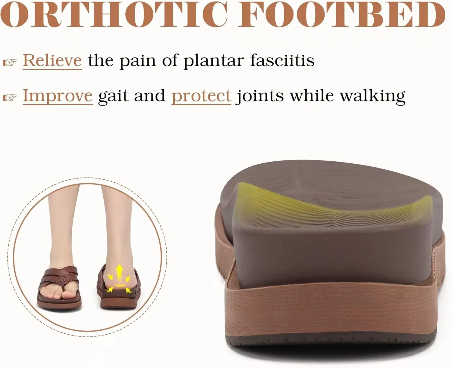 KuaiLu Womens Dressy Orthotic Flip Flops Trendy Comfortable Cushion Recovery Walking Criss Cross Thong Sandals Lightweight Yoga Foam Summer Slides with Plantar Fasciitis Arch Support