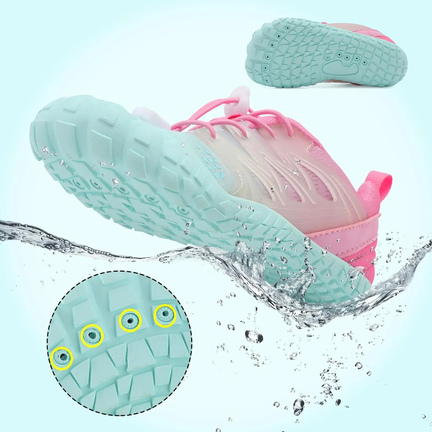 L-RUN Kids Water Shoes Boys Girls Barefoot Water Hiking Shoes Indoor Outdoor Quick Dry Athletic Sneaker Shoes