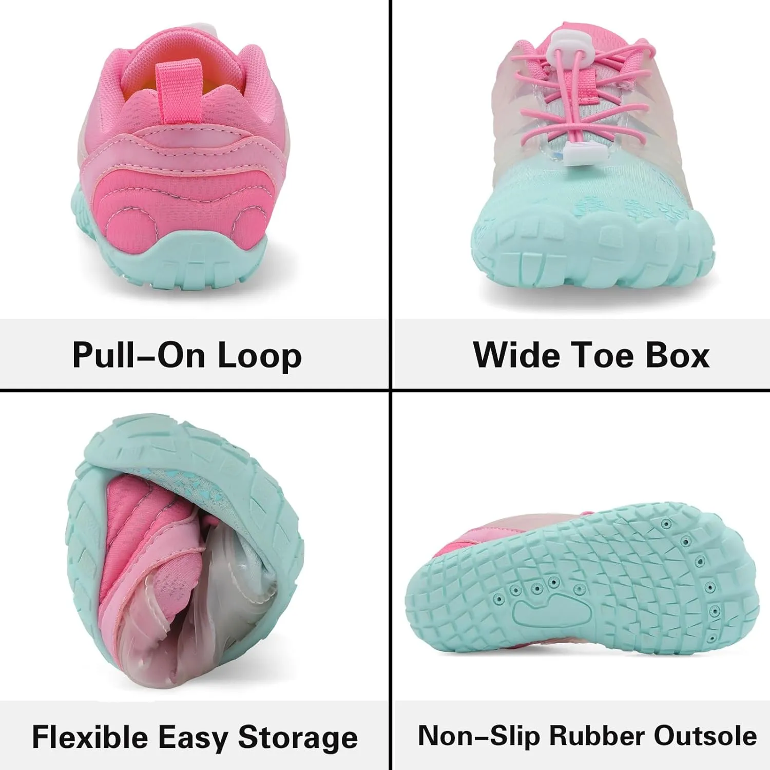 L-RUN Kids Water Shoes Boys Girls Barefoot Water Hiking Shoes Indoor Outdoor Quick Dry Athletic Sneaker Shoes