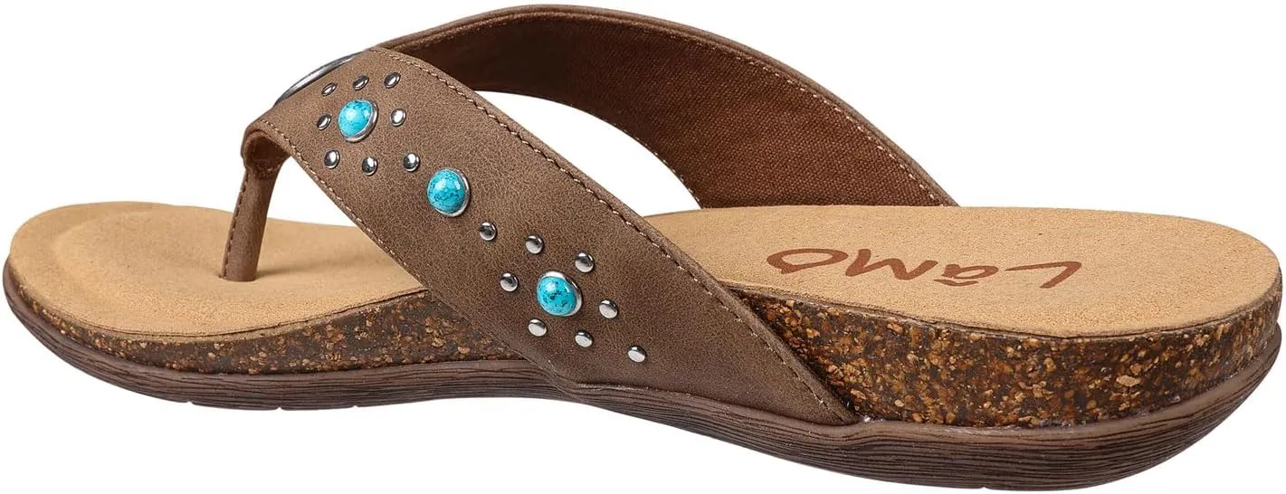 Lamo Women's Jovie Flip Flops for women – Durable Rubber and Cork Outsole, Breathable Microfiber Footbed for Superior Comfort, Stylish and Convenient womens flip flops