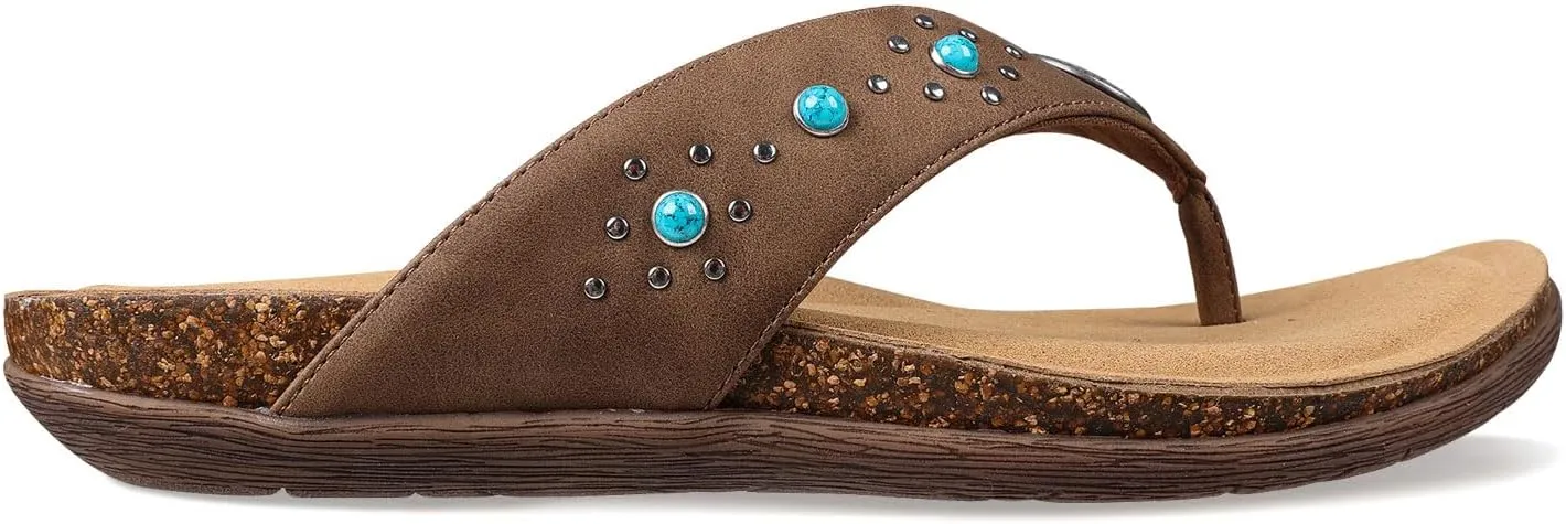 Lamo Women's Jovie Flip Flops for women – Durable Rubber and Cork Outsole, Breathable Microfiber Footbed for Superior Comfort, Stylish and Convenient womens flip flops