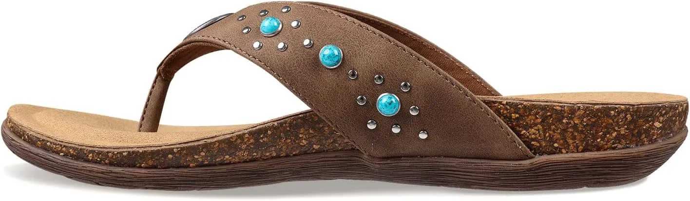 Lamo Women's Jovie Flip Flops for women – Durable Rubber and Cork Outsole, Breathable Microfiber Footbed for Superior Comfort, Stylish and Convenient womens flip flops