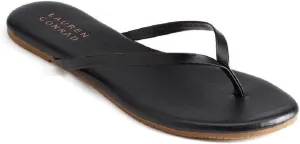 Lauren Conrad Womens Sandals Flip Flop Dress LC Sandal (8, Black)